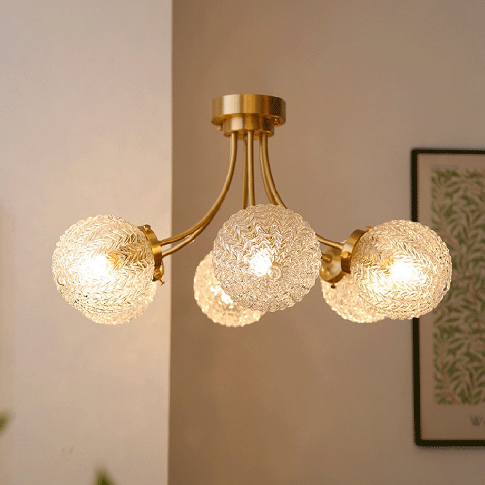 Mid Century Circle Metal Chandelier For Living Room - Lumpaz