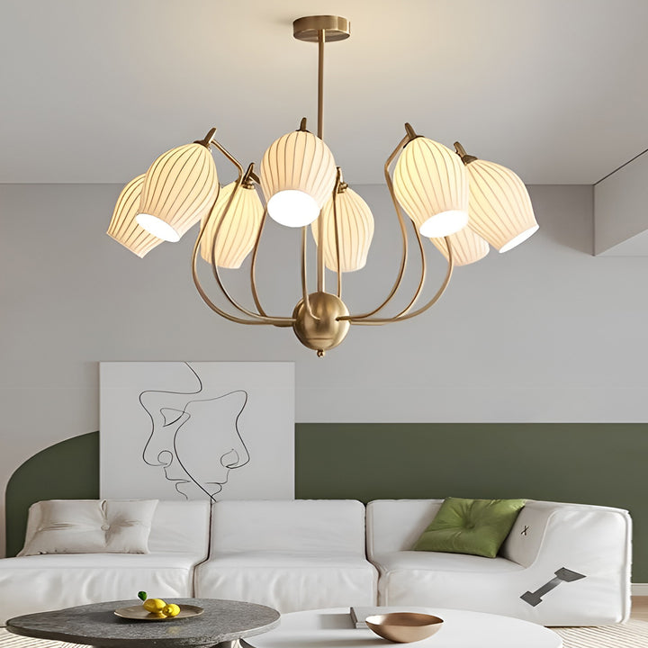 Modern Ceramics Flower shaped Warm Chandelier - Lumpaz