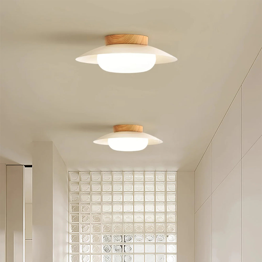 Cream Round White Ceiling Light - Lumpaz