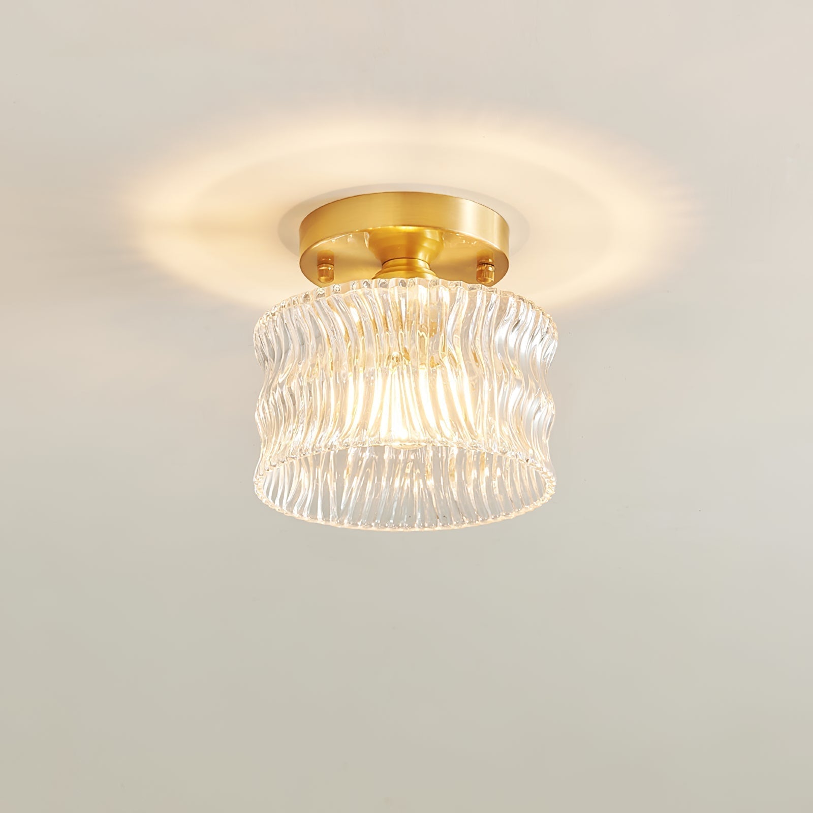 Vintage Crystal Clear Glass Ceiling Light Hallway - Lumpaz