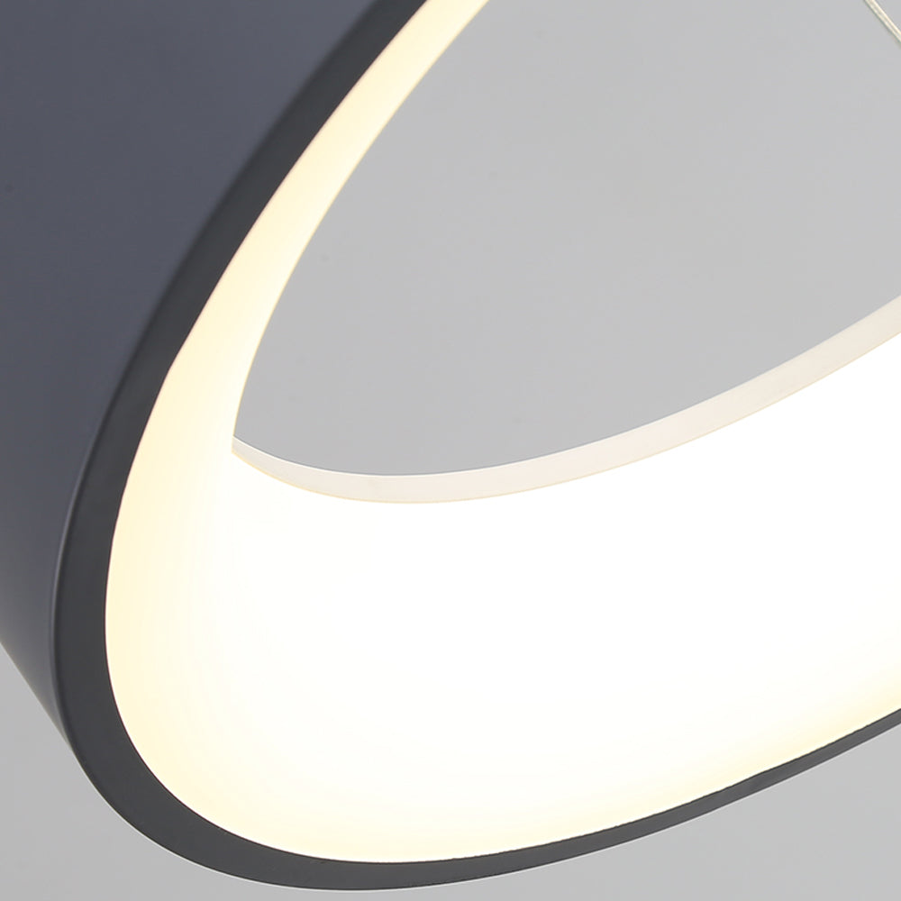 White LED Ribbed Hoop Pendant Ceiling Lights - Lumpaz