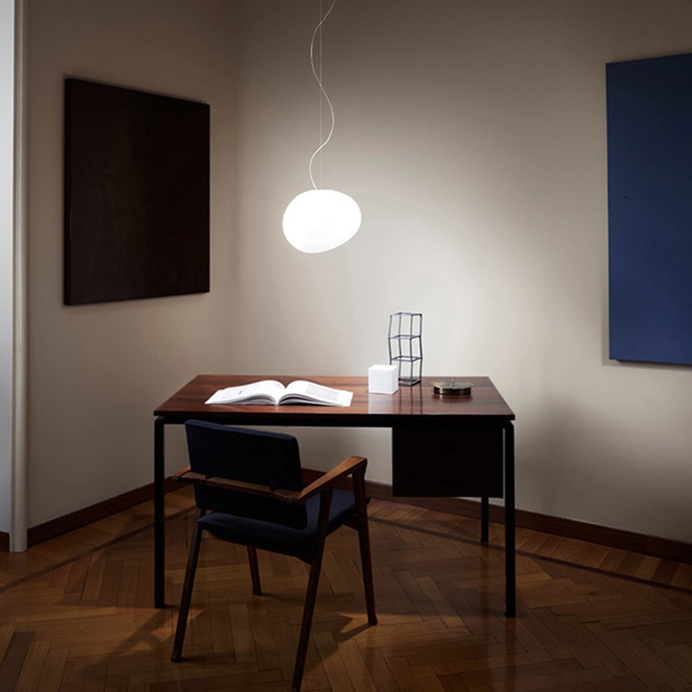 Modern Glass Hanging White Bubble Pendant Lights For Living Room - Lumpaz