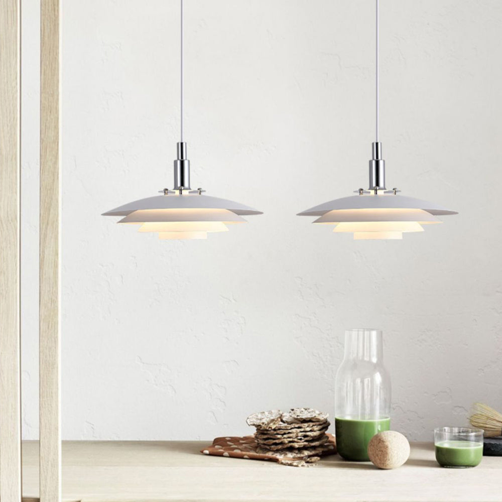 Modern White Iron Hanging Pendant Light - Lumpaz
