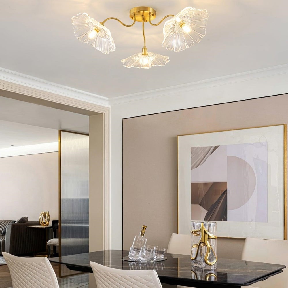 Vintage Lotus Leaf Glass Ceiling Light - Lumpaz