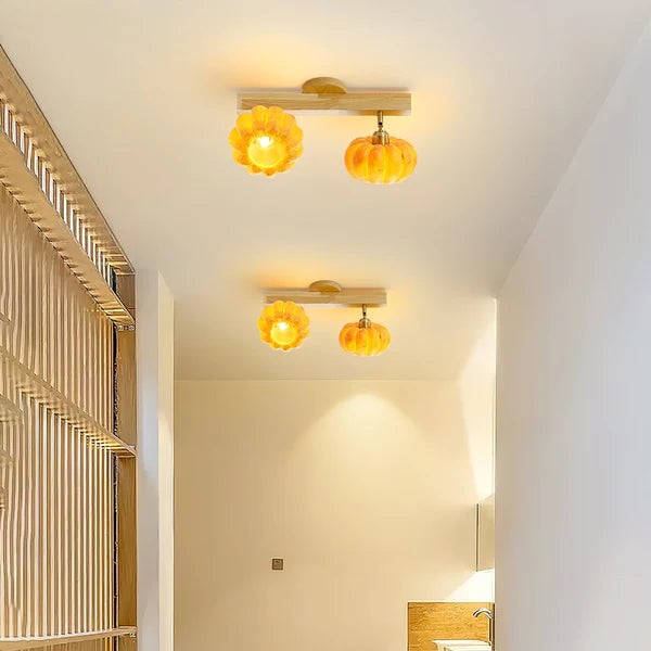 Eco-friendly Yellow Pumpkin Ceiling Lamp - Lumpaz