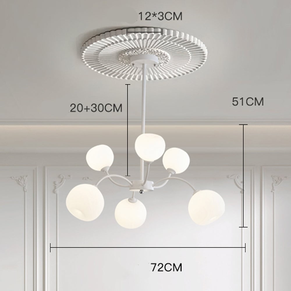 White Glass Globe Sputnik Shape Chandelier - Lumpaz