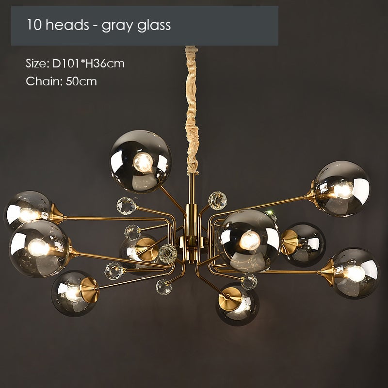 Gold Glass Modern LED chandelier - Lumpaz