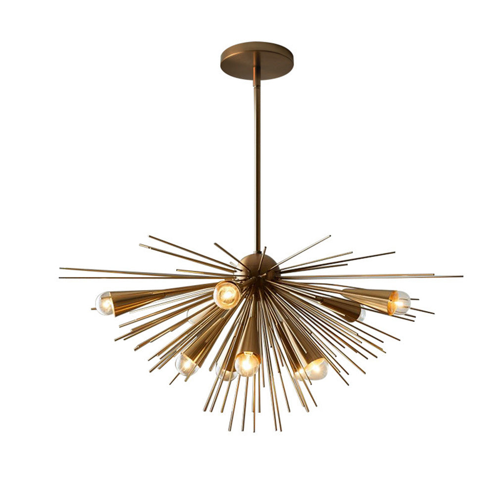 Mid-Century Modernist Brass Chandelier For Living Room - Lumpaz