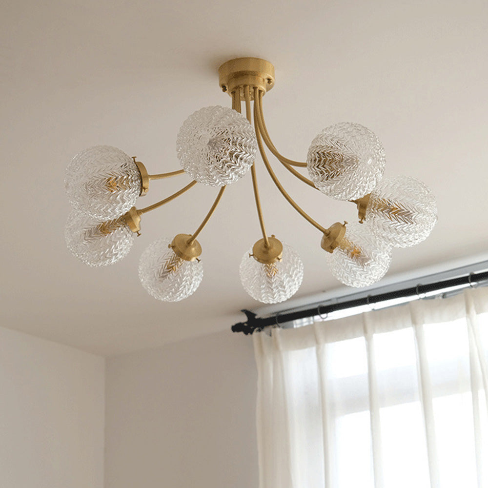 Mid Century Circle Metal Chandelier For Living Room - Lumpaz