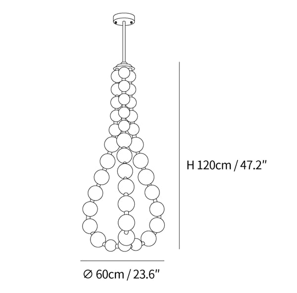 Art Deco White Bubble LED Chandelier For Staircase - Lumpaz