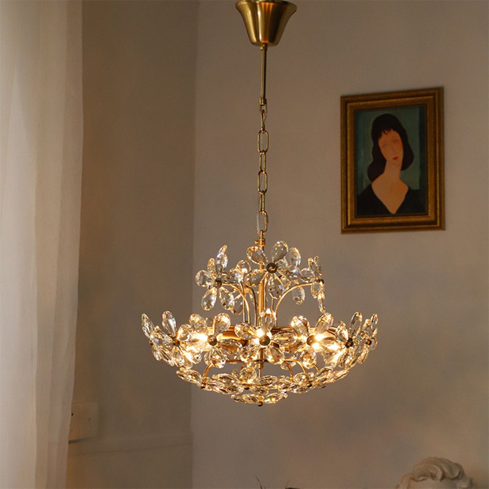 Luxury Crystal Bouquet Brass Chandeliers - Lumpaz