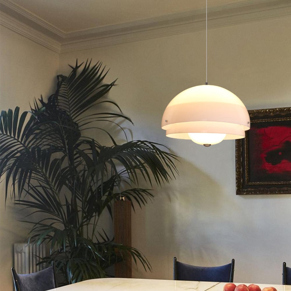 Modern Nordic Style Tiered Glass White Pendant - Lumpaz