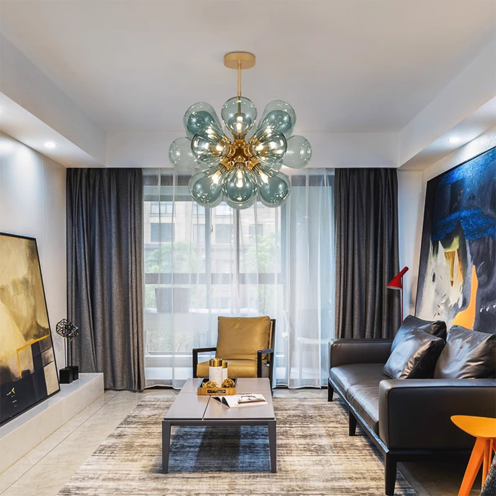 Design Bubble Glass Globe Sputnik Chandelier for Dining Room - Lumpaz