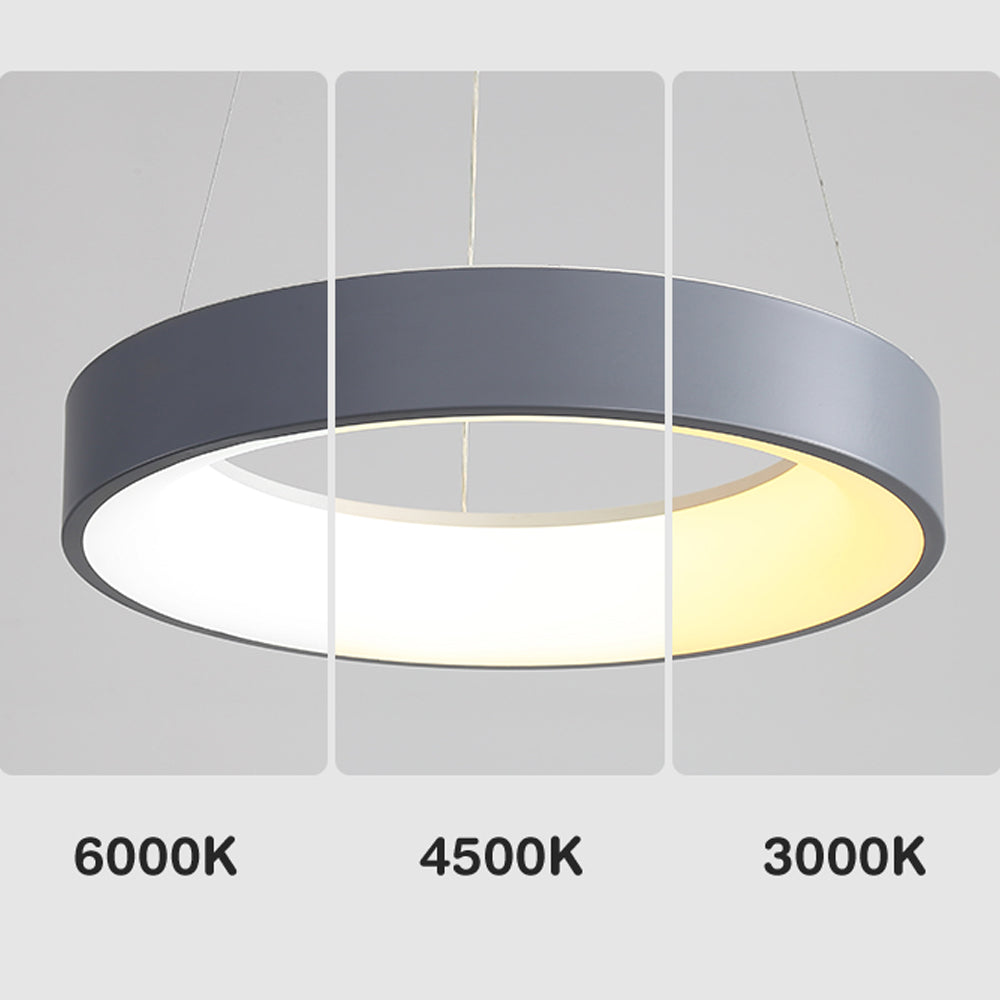 White LED Ribbed Hoop Pendant Ceiling Lights - Lumpaz