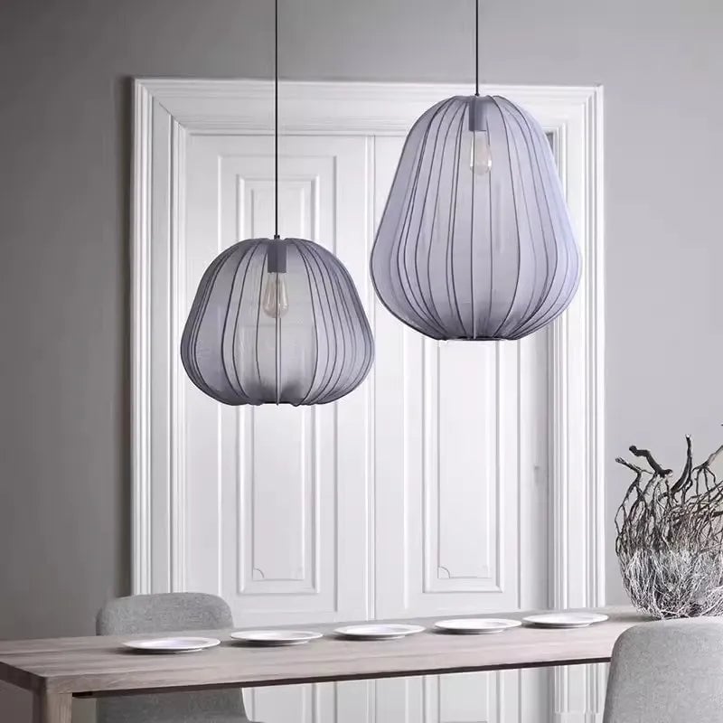 Nordic 1-Light Fabric Lampshade Shade Pendant Lamp - Lumpaz