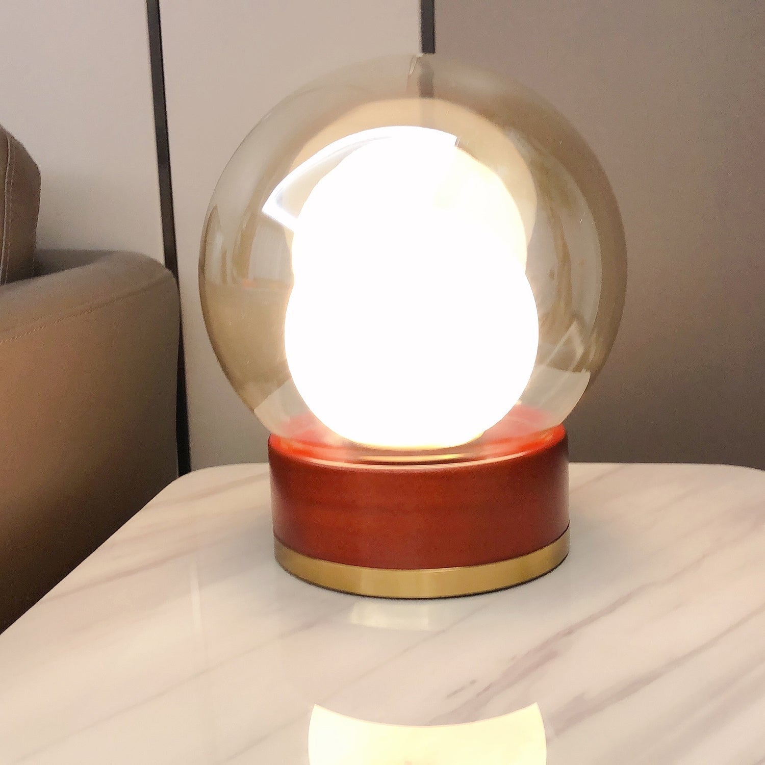Modern Rigel Round Glass Table Light - Lumpaz