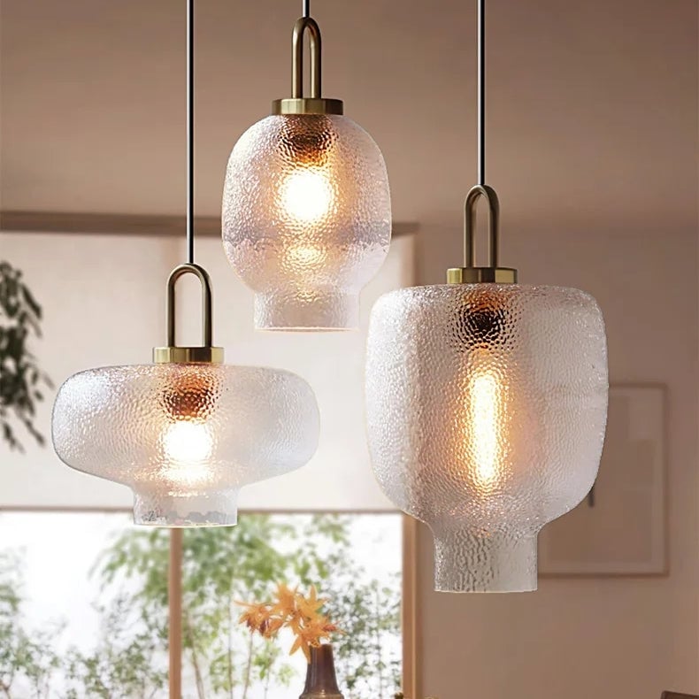 Clear Frosted Glass Pendant Light for Kitchen - Lumpaz