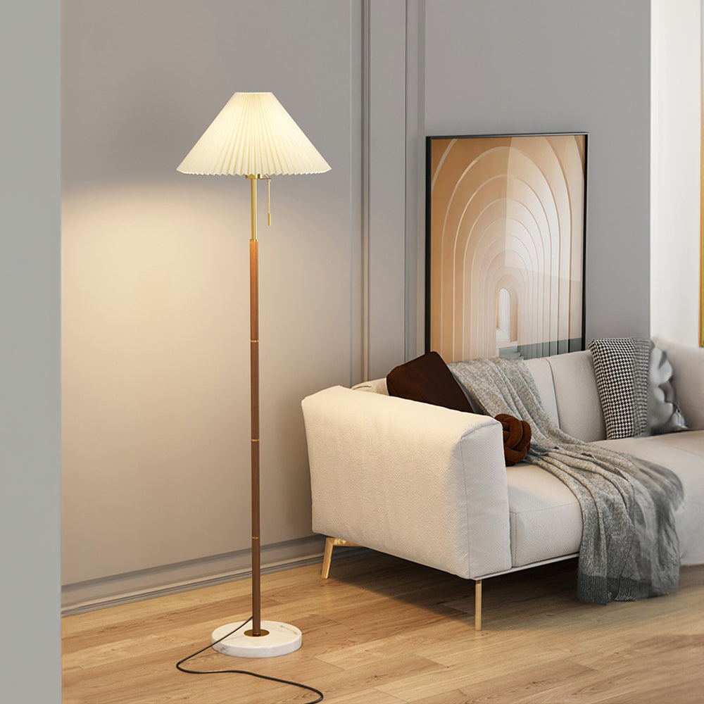 Vintage Pleated Metal Standing Lamp - Lumpaz