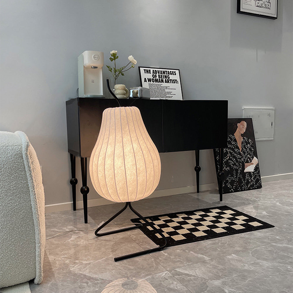 Pear Silk Floor Lamp For Living Room - Lumpaz