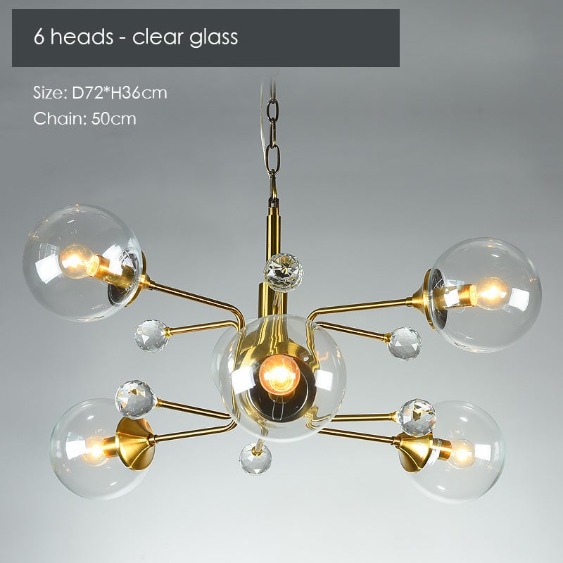 Gold Glass Modern LED chandelier - Lumpaz