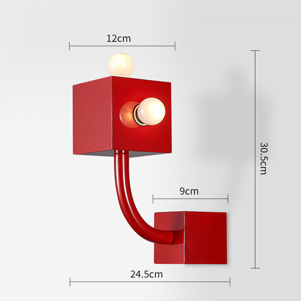 Vintage Metal Red Wall Lamp - Lumpaz