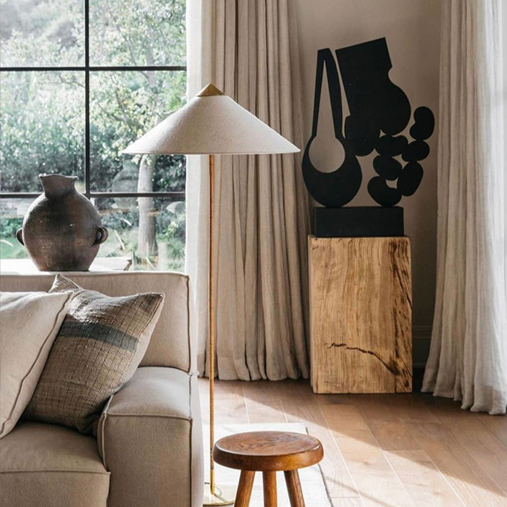 Vintage Rattan Tall Floor lamp For Reading - Lumpaz