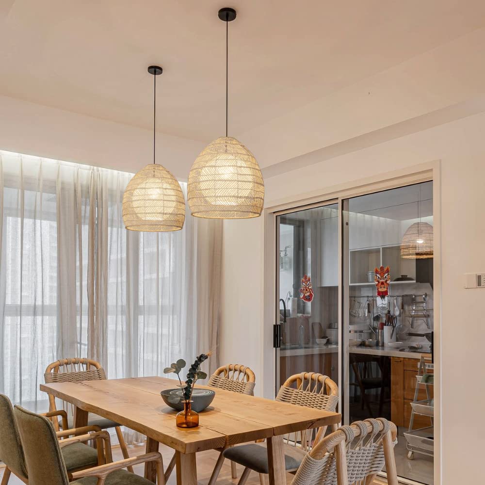 Vintage Rattan Handwoven Basket Lamp Fixtures - Lumpaz