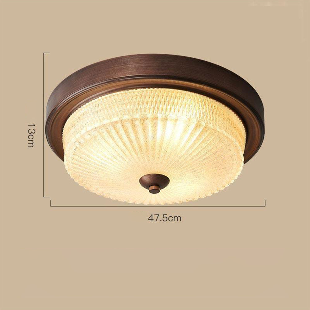 Retro Round Bedroom Ceiling Lamp - Lumpaz