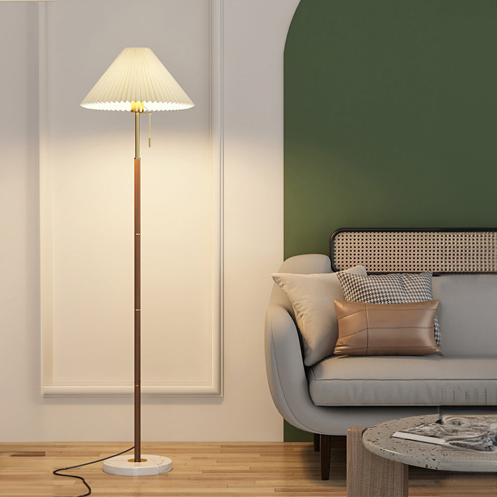 Vintage Pleated Metal Standing Lamp - Lumpaz