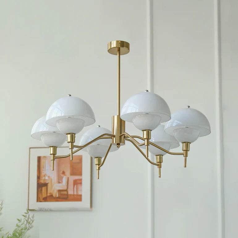 French White Cream Mushroom Chandelier - Lumpaz