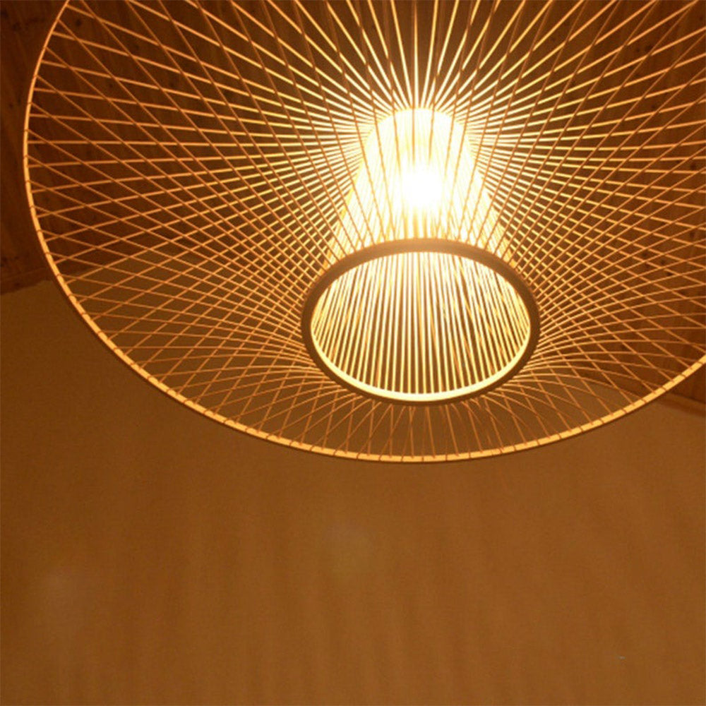 Short Handcrafted Woven Lantern Pendant Light For Living Room - Lumpaz