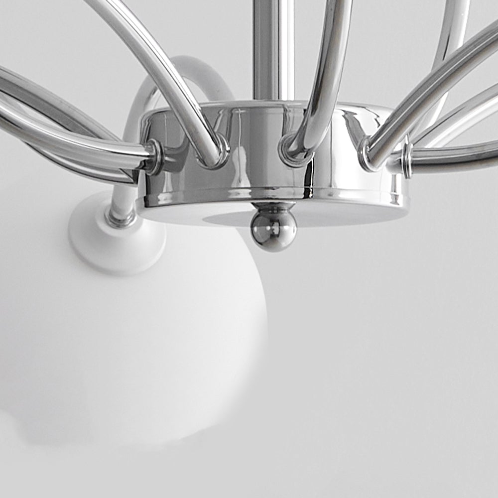 White Glass Globe Sputnik Shape Chandelier - Lumpaz