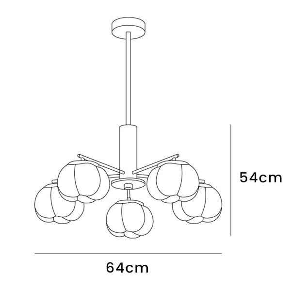 Cream Style Wooden Cotton Balls Chandelier For Living Room - Lumpaz