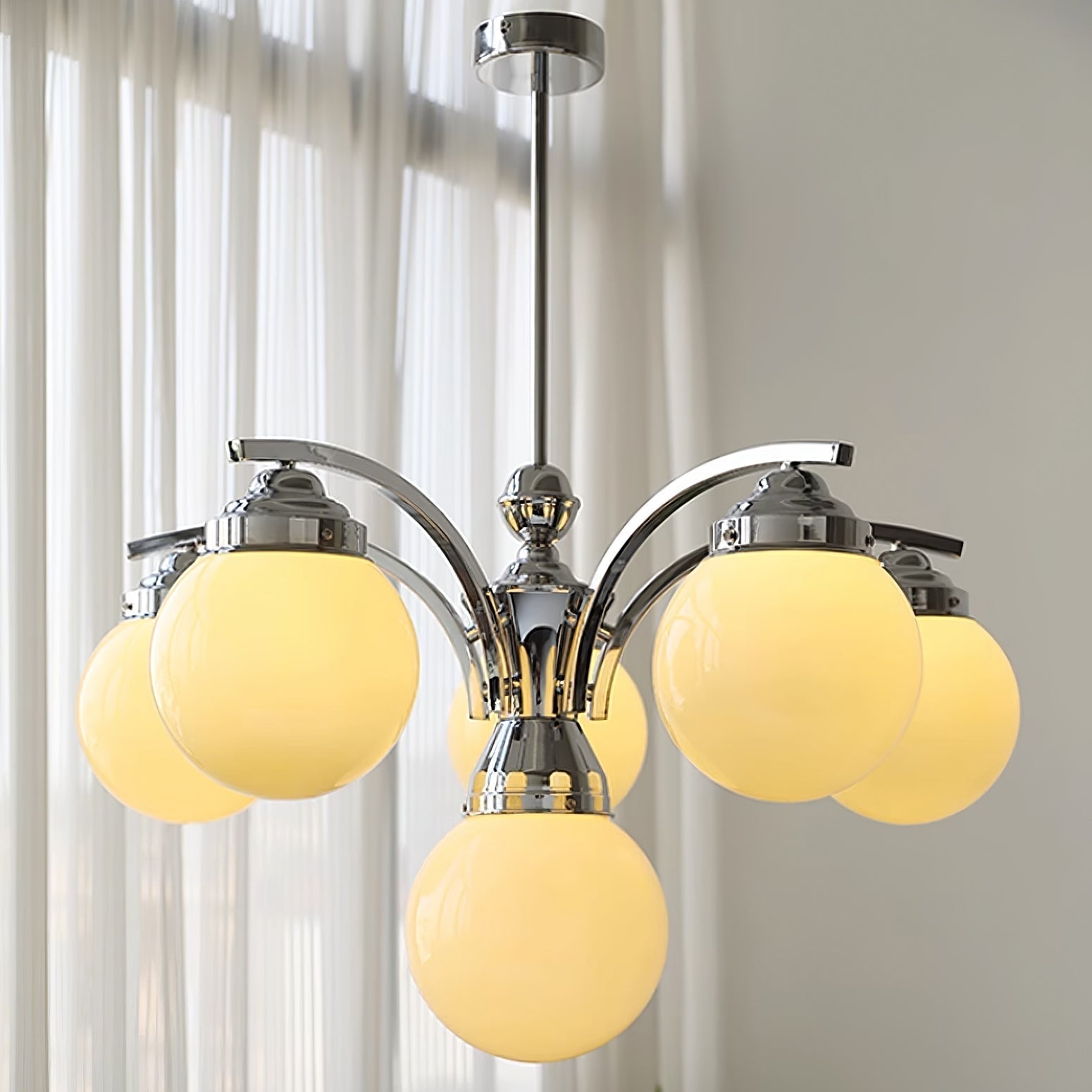 Retro Salamanca Round Glass Chandelier Lights - Lumpaz