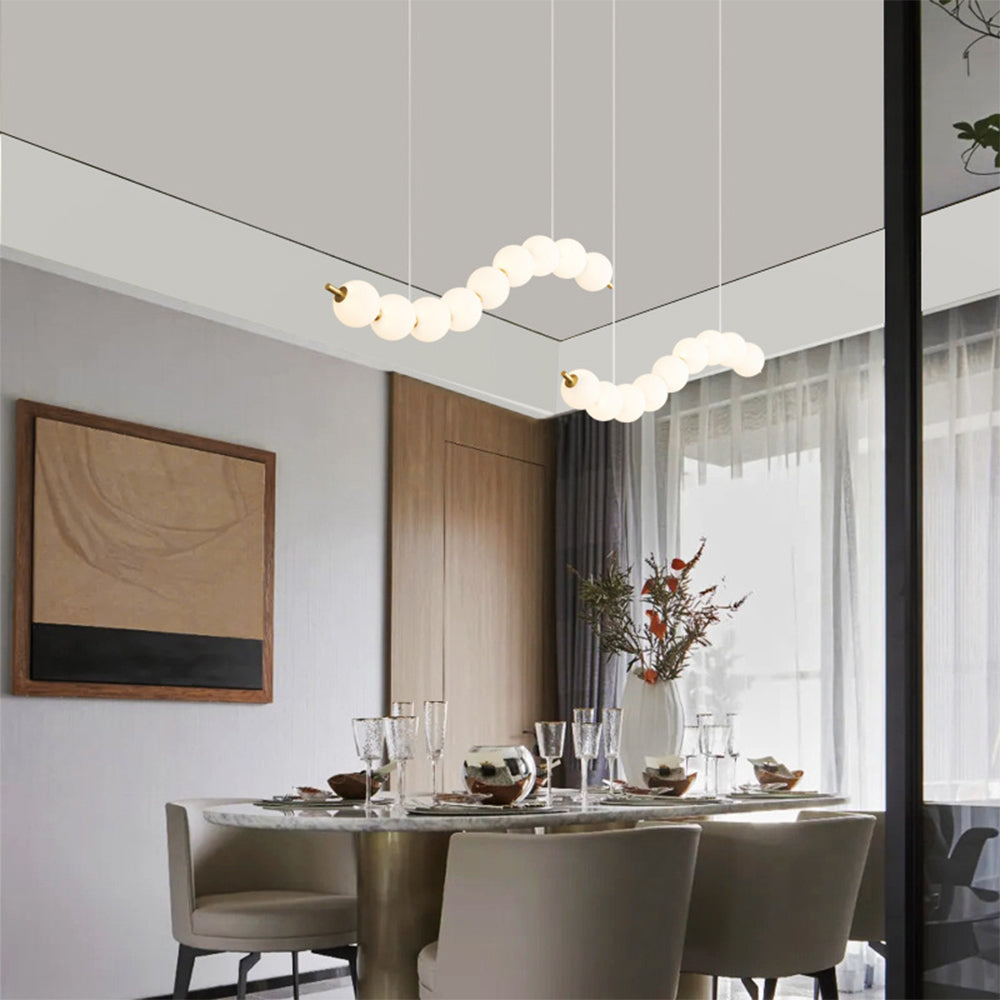 Creative Necklace String White Ball LED Pendant Lights - Lumpaz