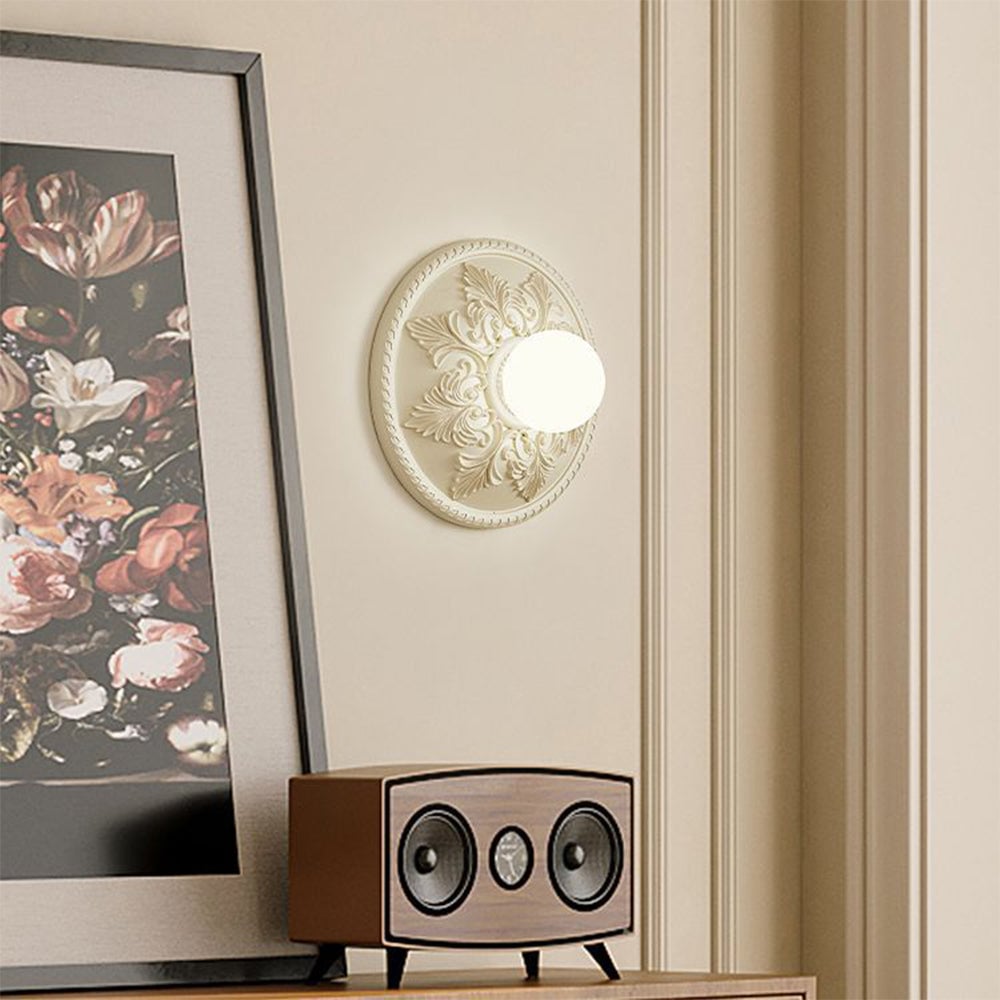 French Style Glass Milky Coffee Wall Light Sconces - Lumpaz