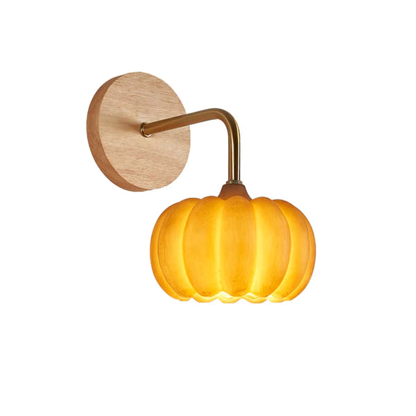 Cute Resin Material Yellow Pumpkin Wall Lamp - Lumpaz