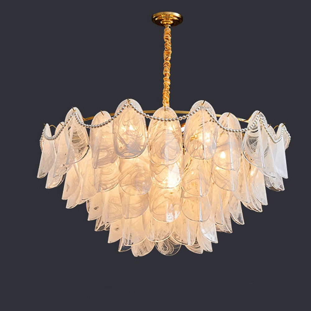 Contemporary Cloud-Inspired Frosted Glass Living Room Chandelier - Lumpaz