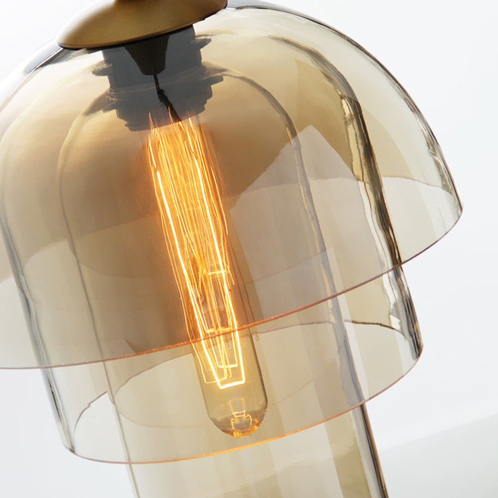 Modern Multi-Layer Glass Dome Hanging Light Fixture - Lumpaz