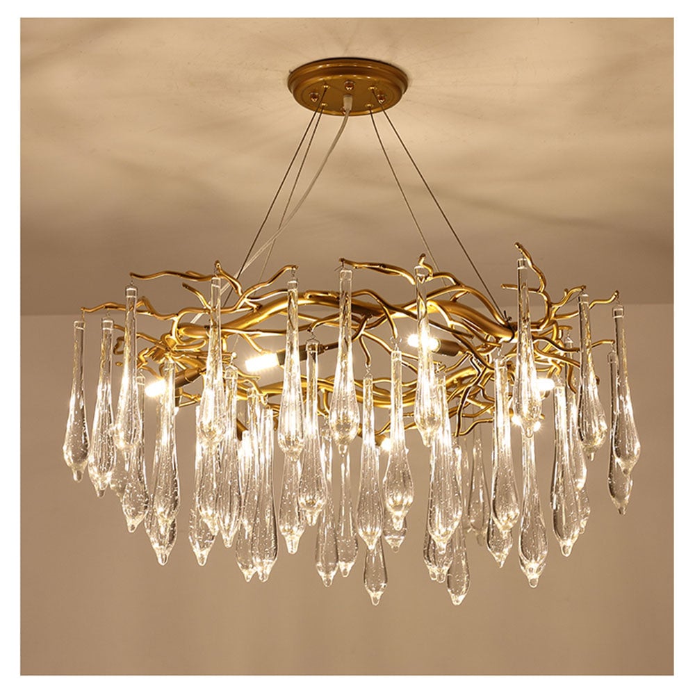 Modern Glass Teardrop Tiered Chandelier - Lumpaz
