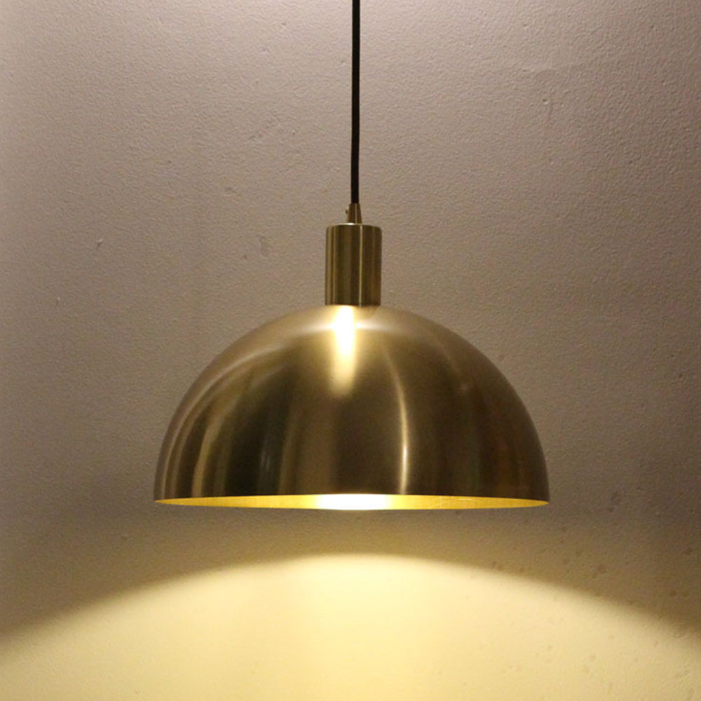Mid-Century Modern Brass Dome Hanging Pendant Light - Lumpaz