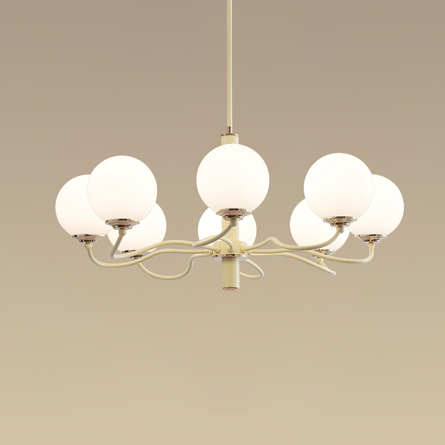 Vinatge White Bubble Globe Chandelier - Lumpaz