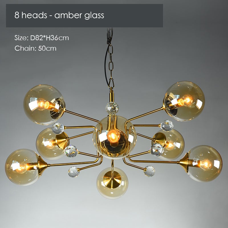 Gold Glass Modern LED chandelier - Lumpaz