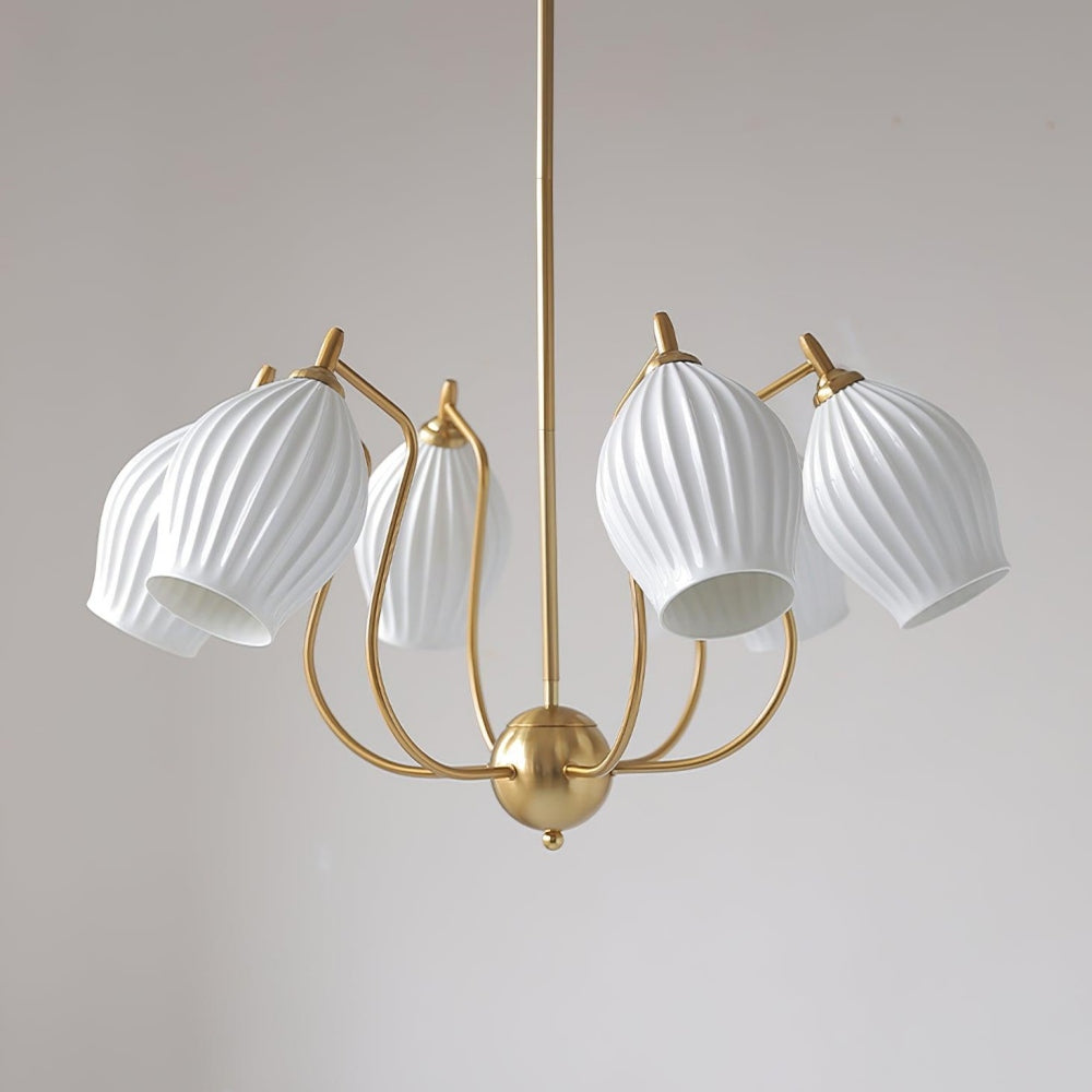 Modern Ceramics Flower shaped Warm Chandelier - Lumpaz