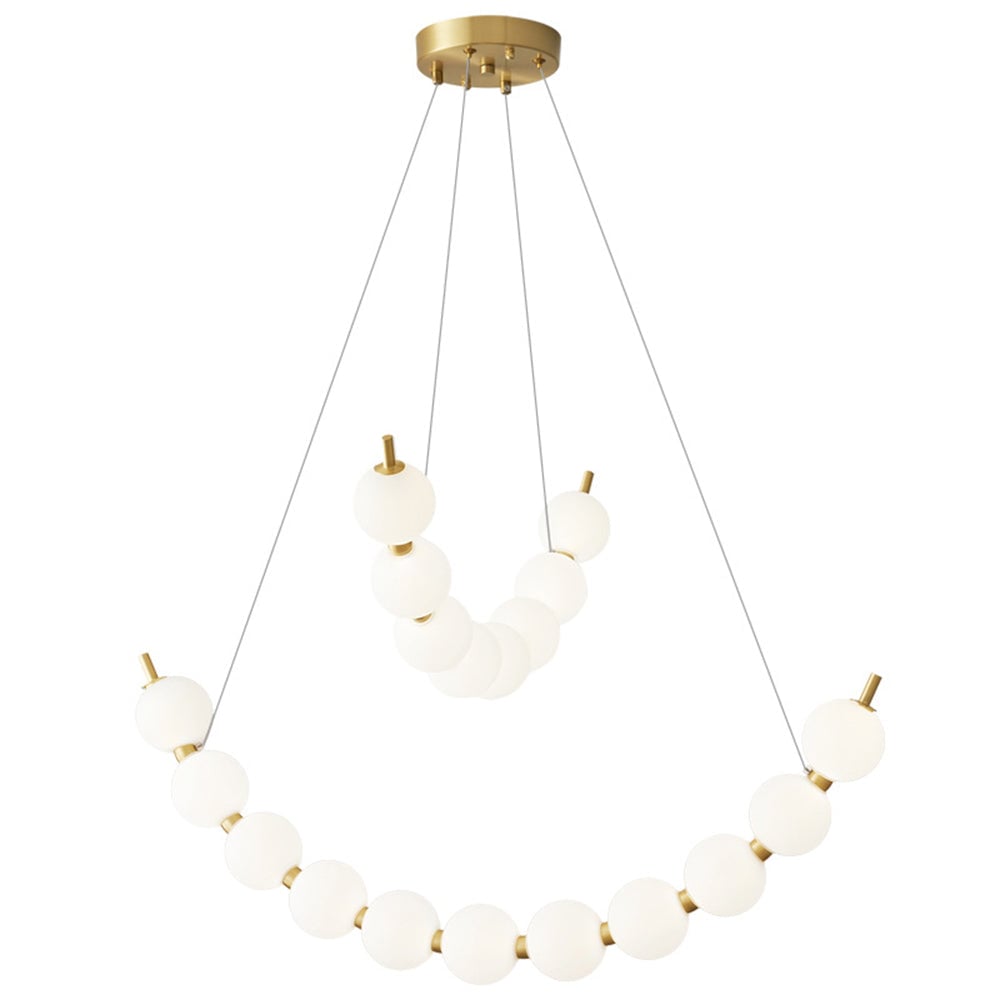 Unique Pearl Design White Ball LED Necklace Chandelier - Lumpaz