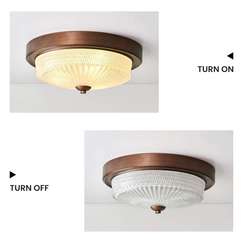 Retro Round Bedroom Ceiling Lamp - Lumpaz