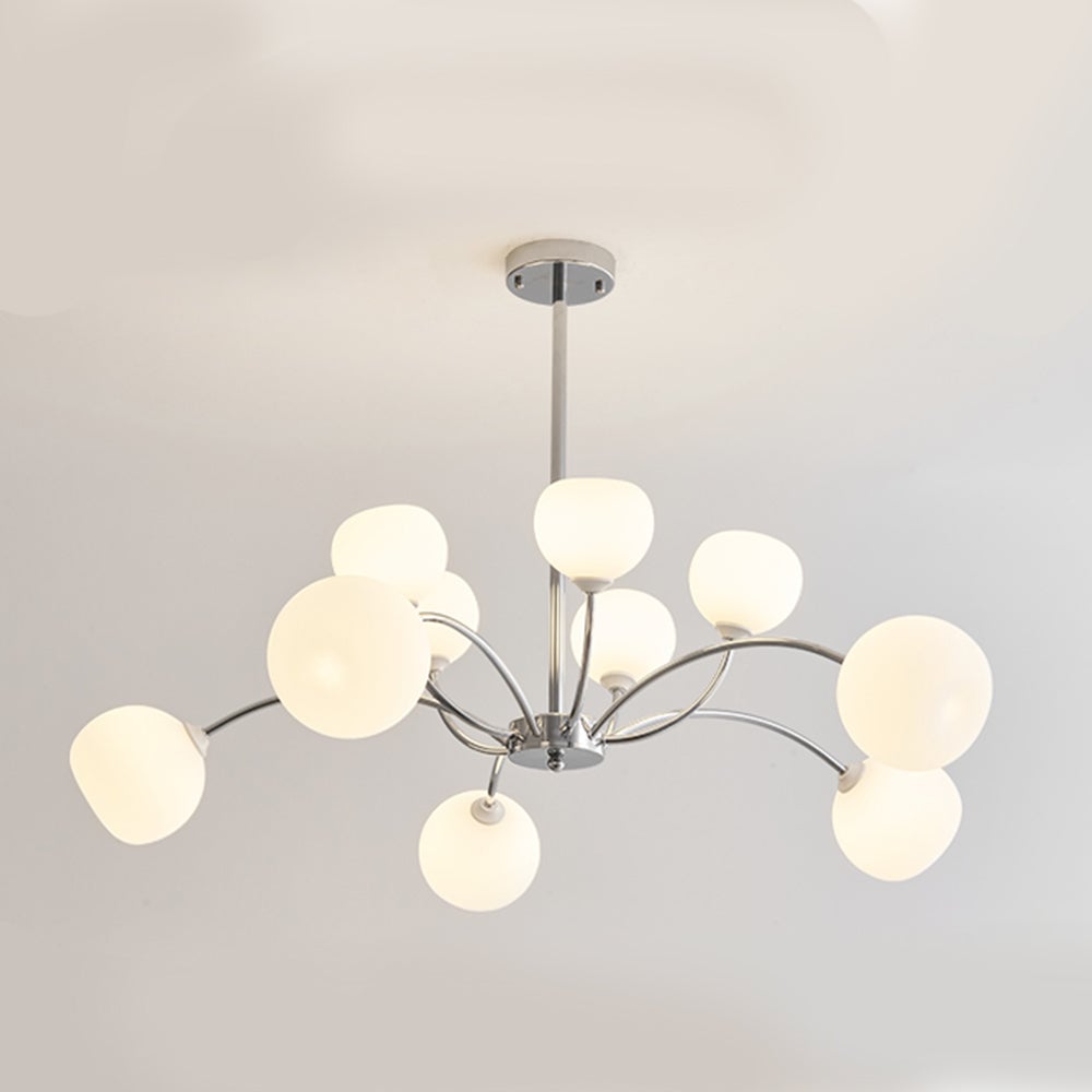 White Glass Globe Sputnik Shape Chandelier - Lumpaz
