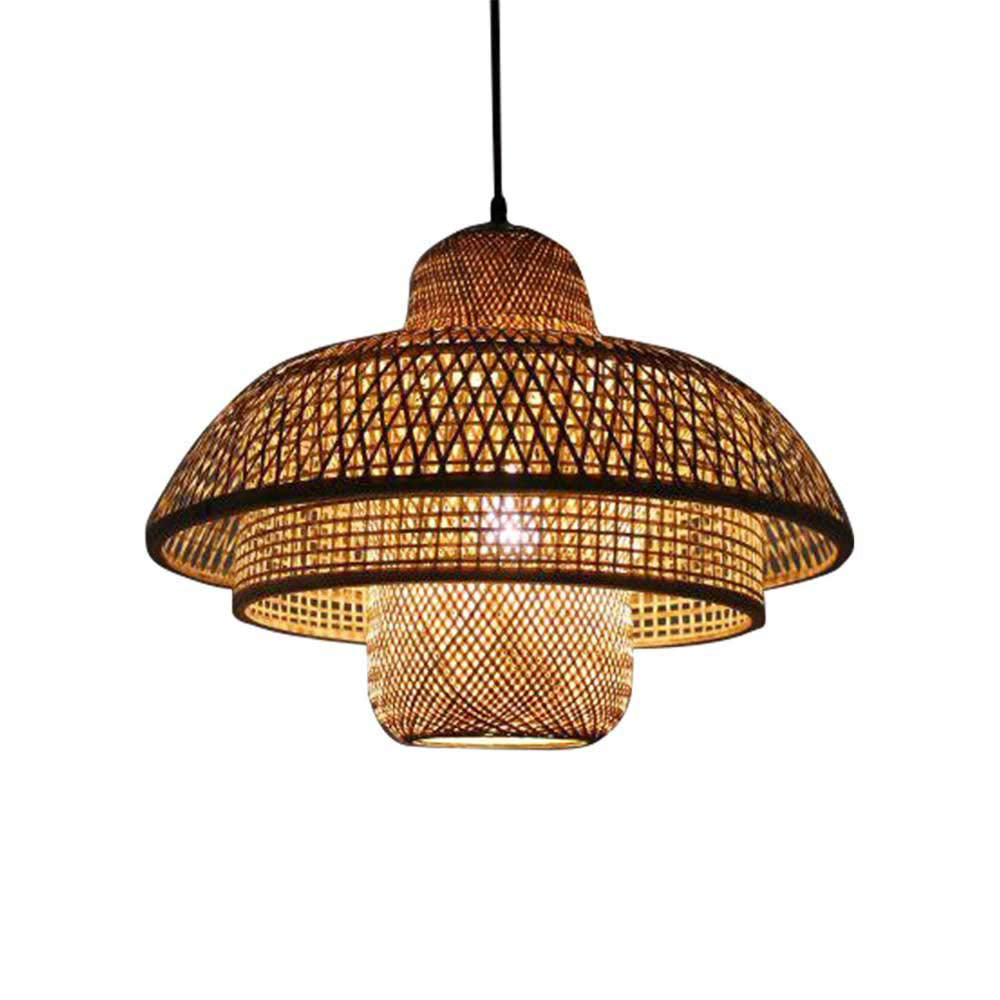 Modern Rattan Dome Latern Pendant Light For Living Room - Lumpaz