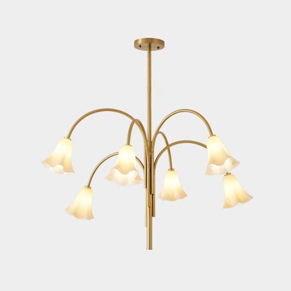 French Vintage Glass Flower Bedroom Chandelier Bauhaus Chandeliers - Lumpaz