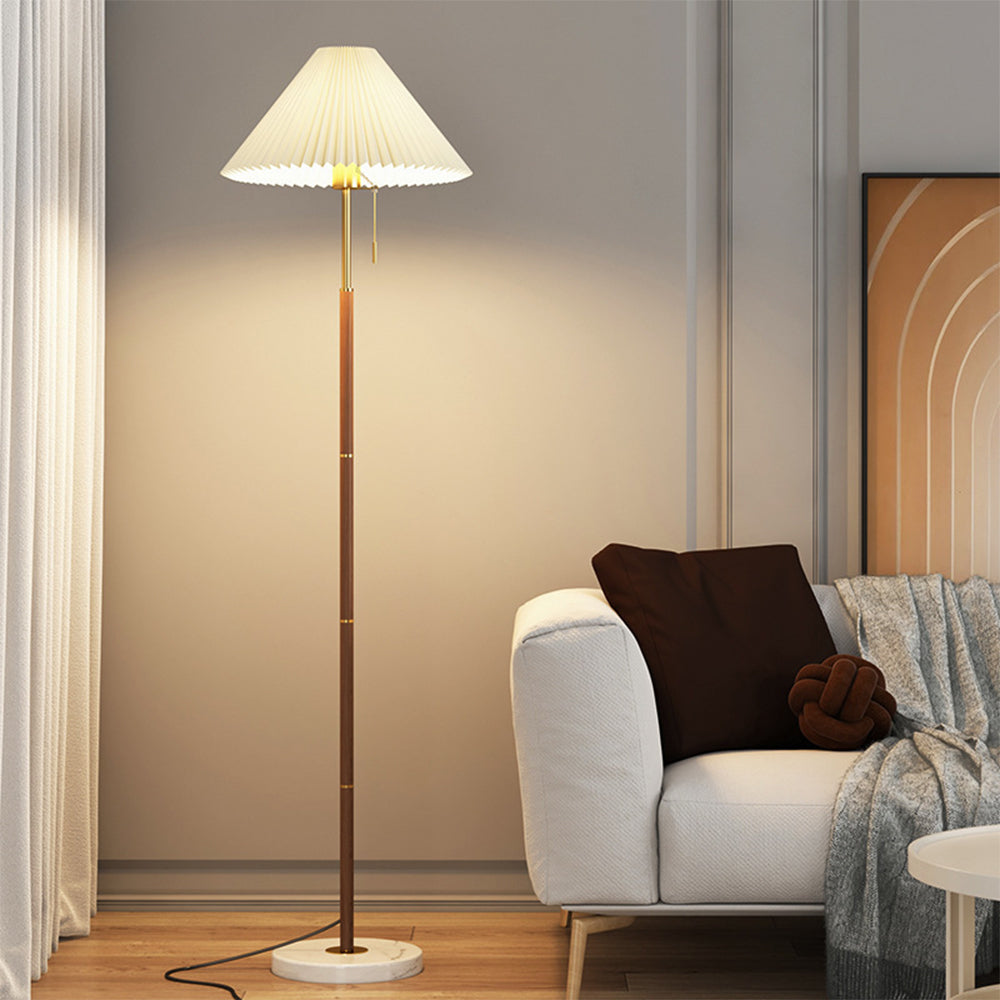 Vintage Pleated Metal Standing Lamp - Lumpaz